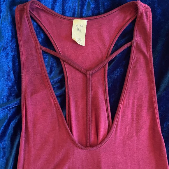 NWOT Free People Distressed Pink Racerback Tank S - Picture 4 of 4